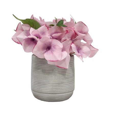 Adlmired By Nature Admired by Nature ABN5P019-PK 7 in. Faux Hydrangea Tabletop Floral Arrangement in Pot; Pink ABN5P019-PK